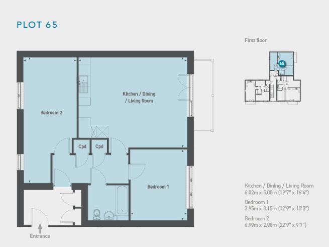 Floor plan 2 apartment - artist's impression subject to change